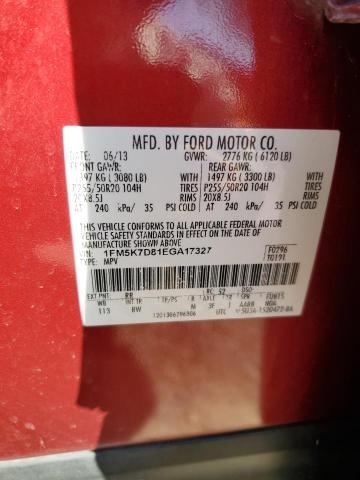 Photo 14 from auction – 2014 FORD EXPLORER X with VIN 1FM5K7D81EGA17327