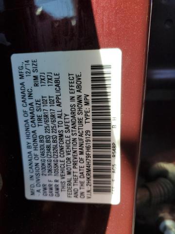 Photo 14 from auction – 2015 HONDA CR-V EXL with VIN 2HKRM4H79FH619129