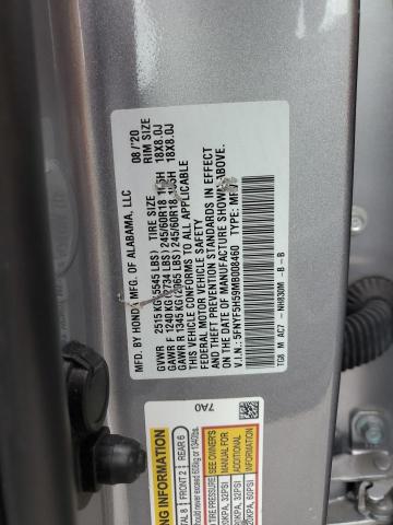 Photo 14 from auction – 2021 HONDA PILOT EXL with VIN 5FNYF5H59MB008460