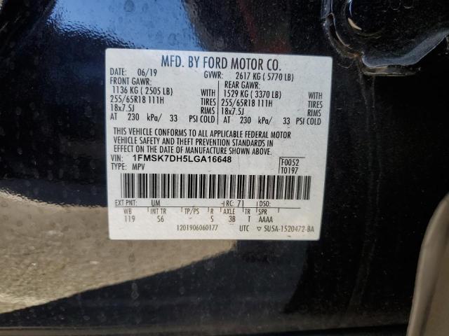 Photo 14 from auction – 2020 FORD EXPLORER X with VIN 1FMSK7DH5LGA16648