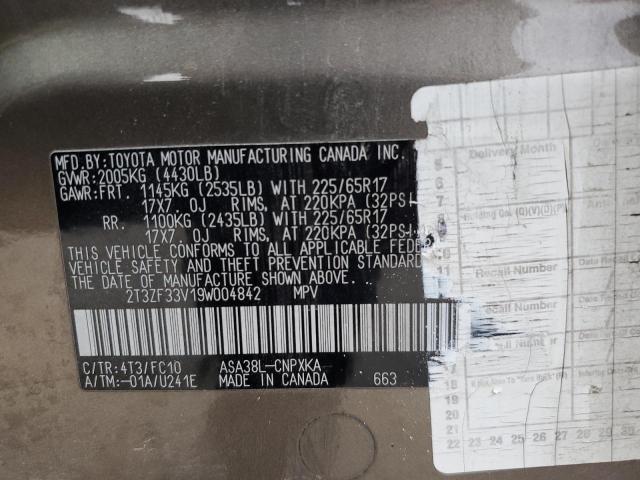 Photo 14 from auction – 2009 TOYOTA RAV4 with VIN 2T3ZF33V19W004842