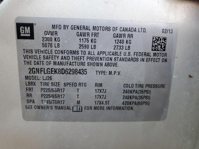 Photo 14 from auction – 2013 CHEVROLET EQUINOX LT with VIN 2GNFLGEK8D6298435