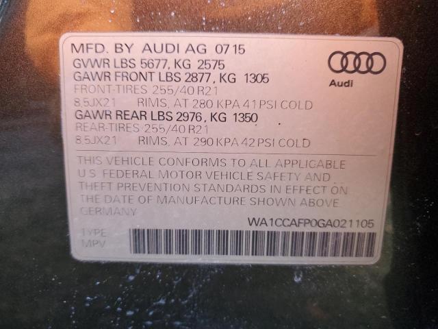 Photo 14 from auction – 2016 AUDI SQ5 PREMIU with VIN WA1CCAFP0GA021105