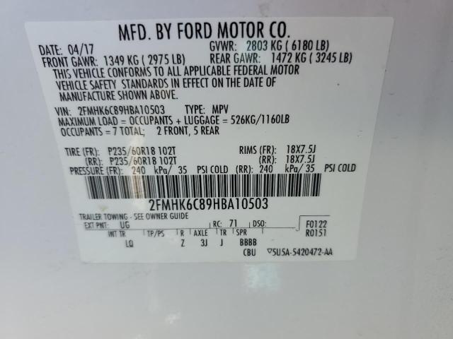 Photo 14 from auction – 2017 FORD FLEX SEL with VIN 2FMHK6C89HBA10503