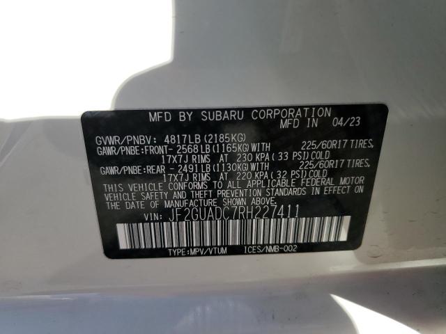 Photo 14 from auction – 2024 SUBARU CROSSTREK with VIN JF2GUADC7RH227411