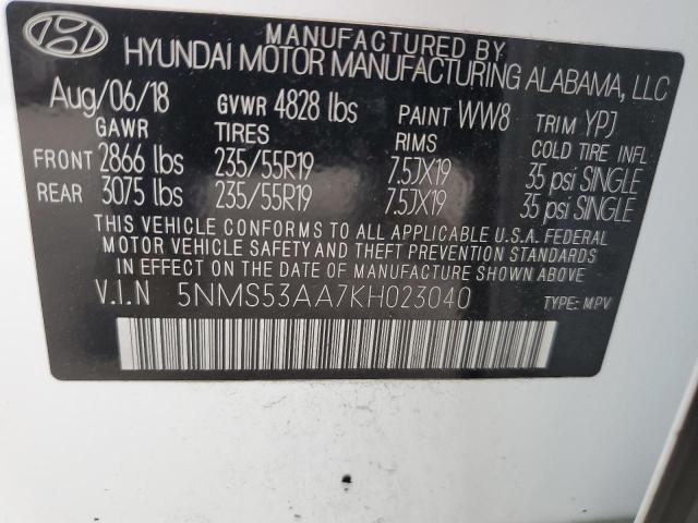 Photo 14 from auction – 2019 HYUNDAI SANTA FE L with VIN 5NMS53AA7KH023040