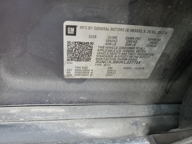 Photo 14 from auction – 2019 CHEVROLET TRAX 1LT with VIN 3GNCJLSB0KL227714