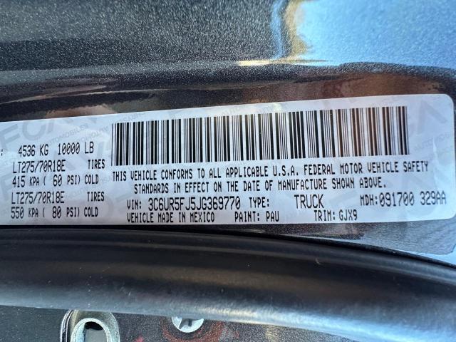 Photo 10 from auction – 2018 RAM 2500 LARAM with VIN 3C6UR5FJ5JG369770