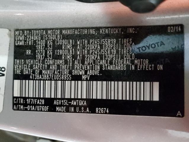 Photo 14 from auction – 2014 TOYOTA VENZA LE with VIN 4T3BA3BB7EU058955