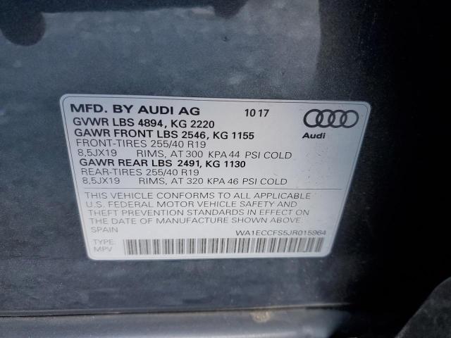 Photo 14 from auction – 2018 AUDI Q3 PREMIUM with VIN WA1ECCFS5JR015964