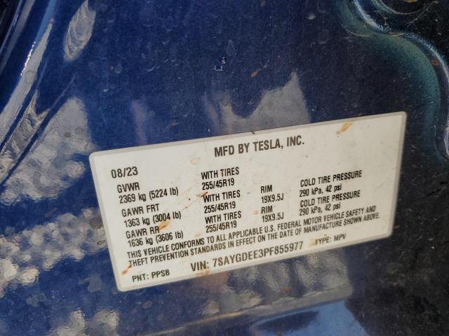 Photo 14 from auction – 2023 TESLA MODEL Y with VIN 7SAYGDEE3PF855977
