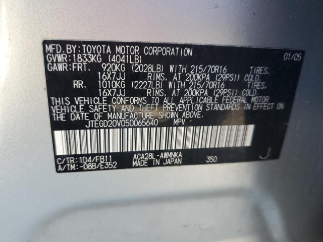 Zdjęcie 14 z aukcji – 2005 TOYOTA RAV4 z VIN JTEGD20V050065640