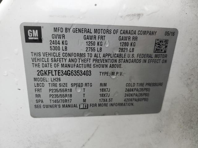 Photo 14 from auction – 2016 GMC TERRAIN SL with VIN 2GKFLTE34G6353403