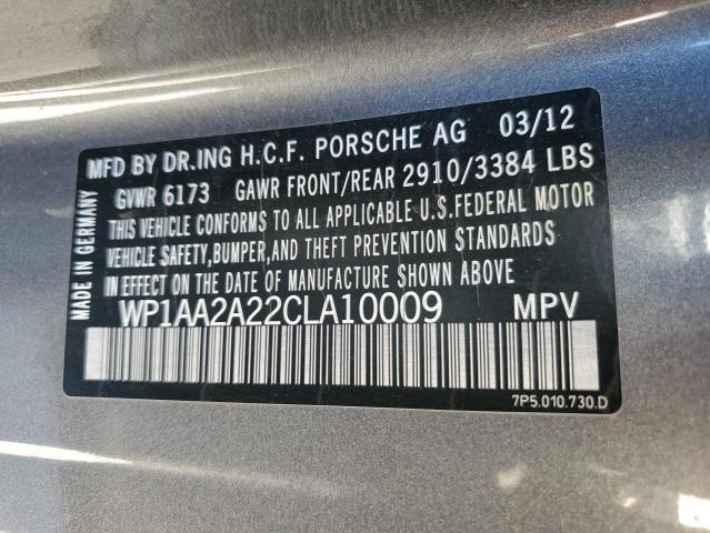 Photo 14 from auction – 2012 PORSCHE CAYENNE with VIN WP1AA2A22CLA10009