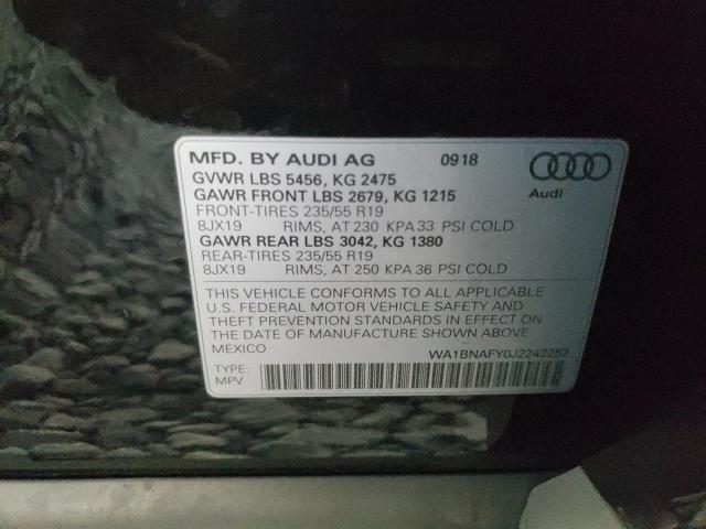 Photo 14 from auction – 2018 AUDI Q5 PREMIUM with VIN WA1BNAFY0J2242252
