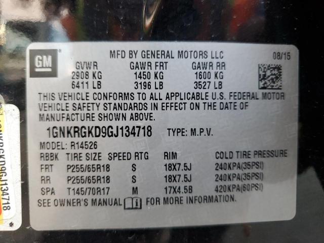 Photo 14 from auction – 2016 CHEVROLET TRAVERSE L with VIN 1GNKRGKD9GJ134718