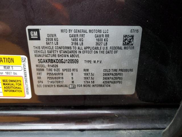 Photo 14 from auction – 2016 BUICK ENCLAVE with VIN 5GAKRBKD0GJ120509