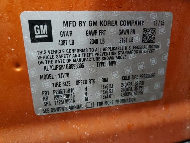 Photo 14 from auction – 2016 CHEVROLET TRAX 1LT with VIN KL7CJPSB1GB593395