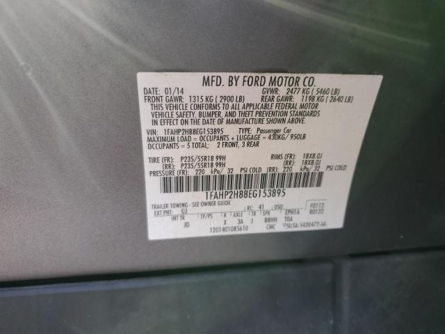 Photo 10 from auction – 2014 FORD TAURUS SEL with VIN 1FAHP2H88EG153895