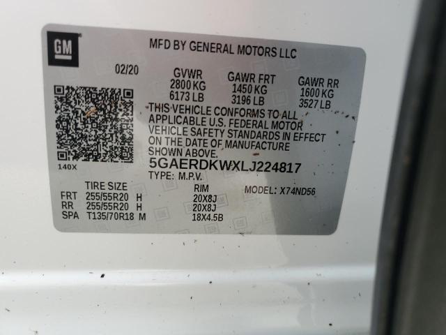 Photo 14 from auction – 2020 BUICK ENCLAVE AV with VIN 5GAERDKWXLJ224817