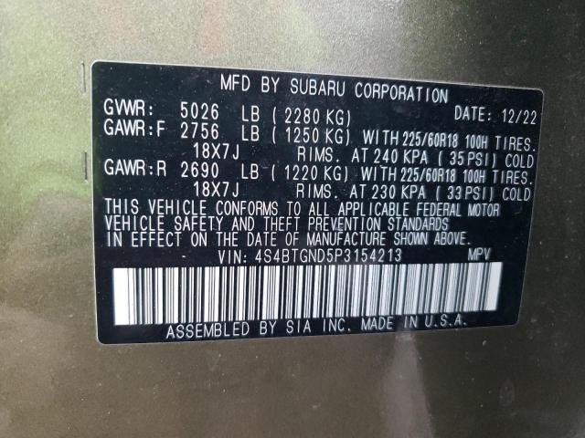 Photo 14 from auction – 2023 SUBARU OUTBACK LI with VIN 4S4BTGND5P3154213
