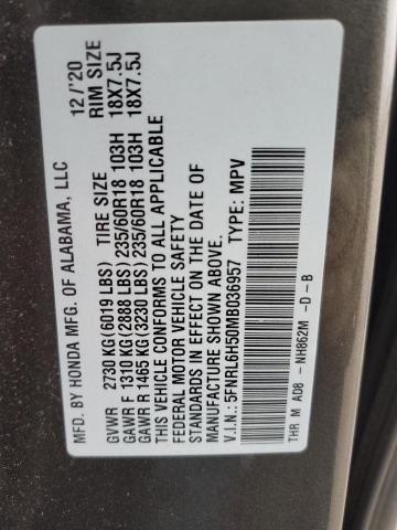Photo 14 from auction – 2021 HONDA ODYSSEY EX with VIN 5FNRL6H50MB036957