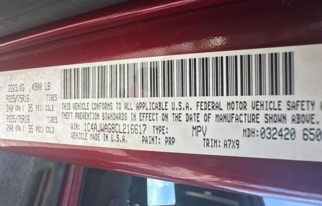 Photo 10 from auction – 2012 JEEP WRANGLER S with VIN 1C4AJWAG8CL216617