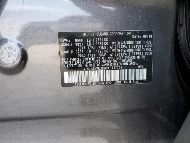 Photo 14 from auction – 2019 SUBARU ASCENT LIM with VIN 4S4WMAPD9K3417708