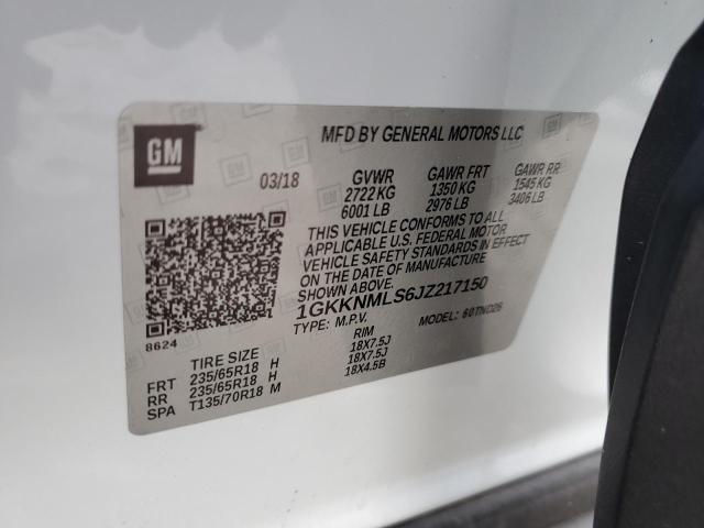 Photo 14 from auction – 2018 GMC ACADIA SLT with VIN 1GKKNMLS6JZ217150
