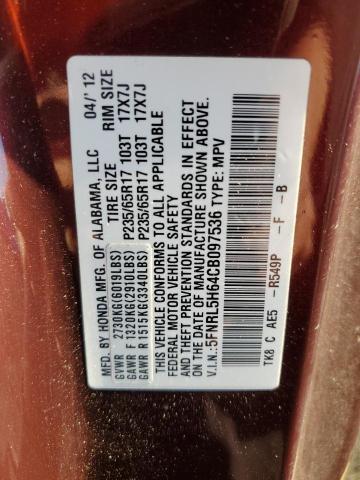 Photo 14 from auction – 2012 HONDA ODYSSEY EX with VIN 5FNRL5H64CB097536