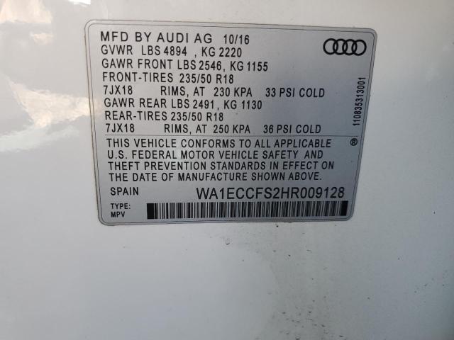 Photo 14 from auction – 2017 AUDI Q3 PREMIUM with VIN WA1ECCFS2HR009128