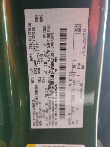 Photo 14 from auction – 2023 FORD BRONCO BAS with VIN 1FMDE5BHXPLC02528