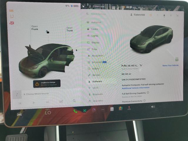 Photo 9 from auction – 2021 TESLA MODEL Y with VIN 5YJYGDED1MF107812