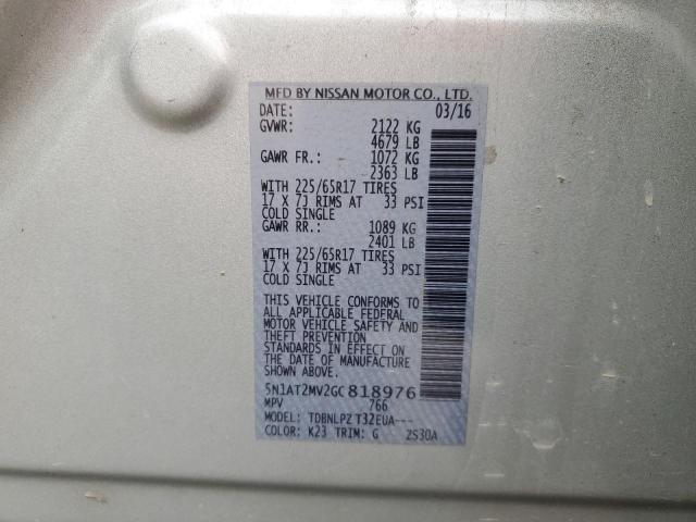 Photo 14 from auction – 2016 NISSAN ROGUE S with VIN 5N1AT2MV2GC818976