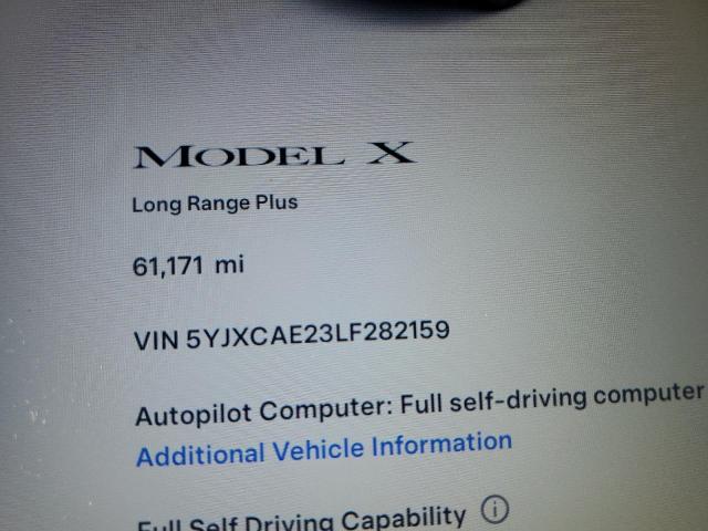 Photo 9 from auction – 2020 TESLA MODEL X with VIN 5YJXCAE23LF282159