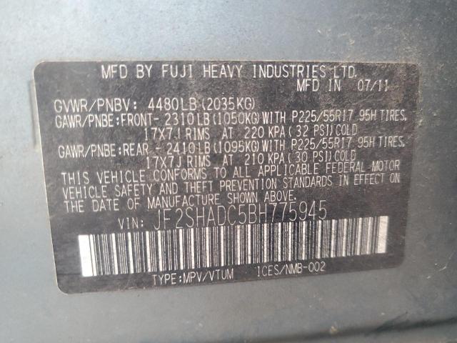 Photo 14 from auction – 2011 SUBARU FORESTER 2 with VIN JF2SHADC5BH775945