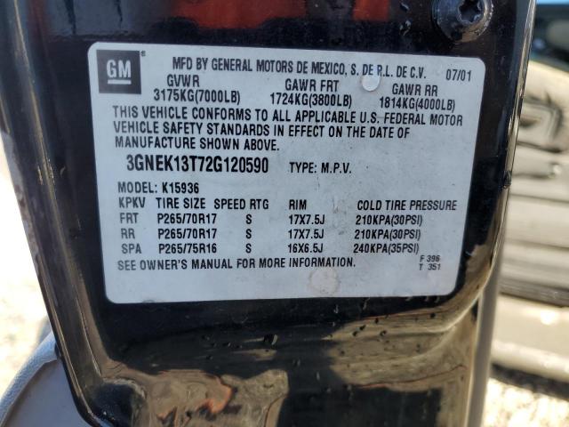Photo 14 from auction – 2002 CHEVROLET AVALANCHE with VIN 3GNEK13T72G120590