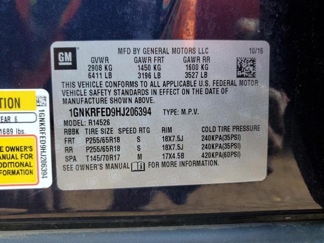 Photo 14 from auction – 2017 CHEVROLET TRAVERSE L with VIN 1GNKRFED9HJ206394