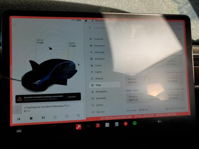 Photo 9 from auction – 2021 TESLA MODEL 3 with VIN 5YJ3E1EA7MF990786