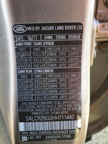 Photo 14 from auction – 2017 LAND ROVER DISCOVERY with VIN SALCR2BG0HH711440