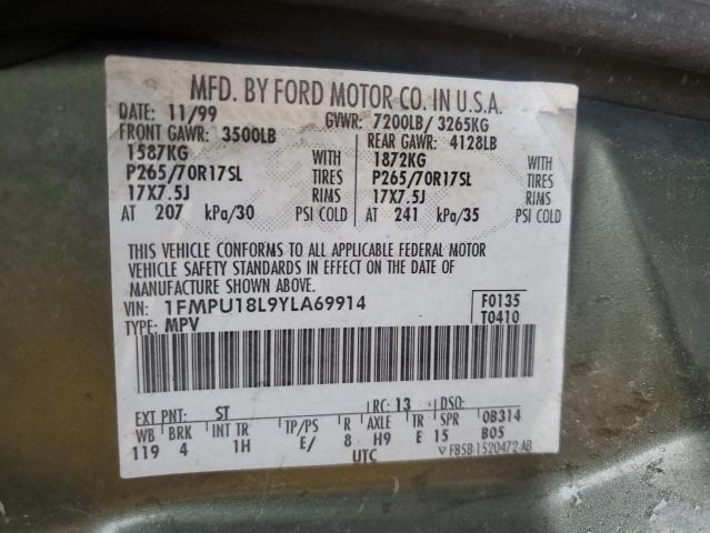 Photo 14 from auction – 2000 FORD EXPEDITION with VIN 1FMPU18L9YLA69914
