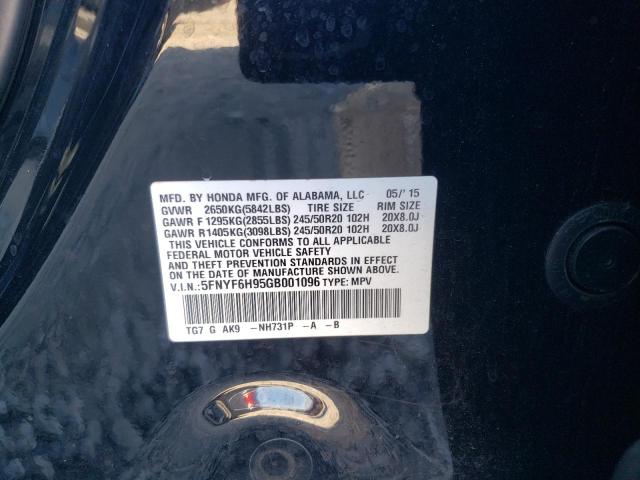 Photo 14 from auction – 2016 HONDA PILOT TOUR with VIN 5FNYF6H95GB001096