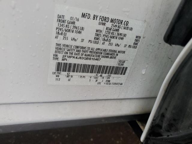 Photo 14 from auction – 2016 FORD EDGE SEL with VIN 2FMPK4J83GBB10467