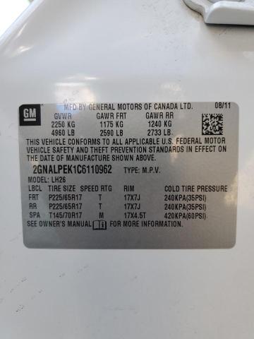 Photo 14 from auction – 2012 CHEVROLET EQUINOX LT with VIN 2GNALPEK1C6110962