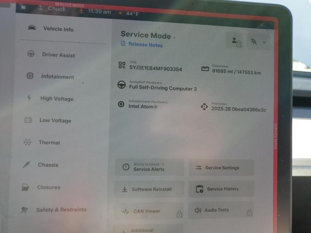 Photo 9 from auction – 2021 TESLA MODEL 3 with VIN 5YJ3E1EB4MF903354