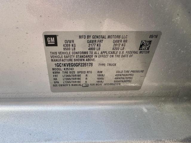 Photo 10 from auction – 2016 CHEVROLET SILVERADO with VIN 1GC1KVEG6GF226178