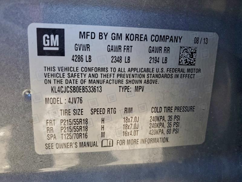 Photo 14 from auction – 2014 BUICK ENCORE with VIN KL4CJCSB0EB533613