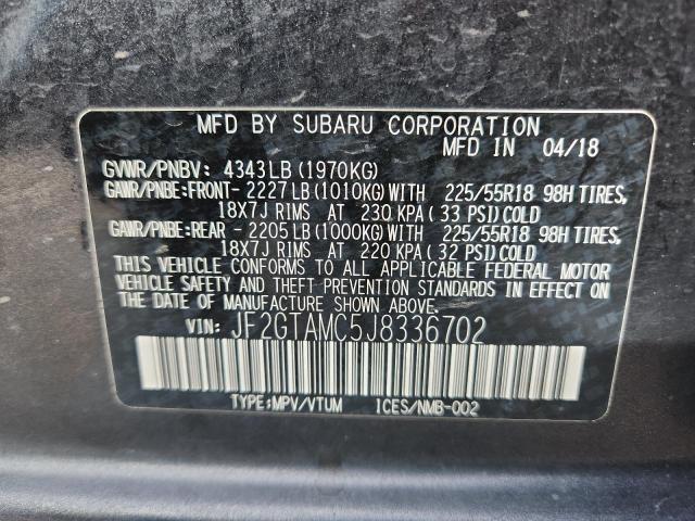 Photo 14 from auction – 2018 SUBARU CROSSTREK with VIN JF2GTAMC5J8336702