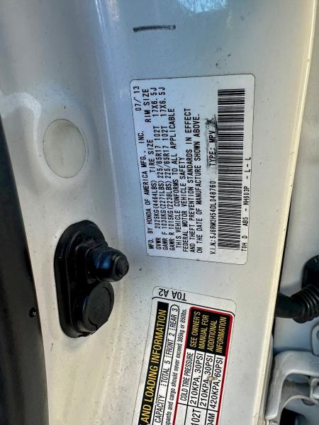 Photo 10 from auction – 2013 HONDA CR-V EX with VIN 5J6RM3H54DL048760