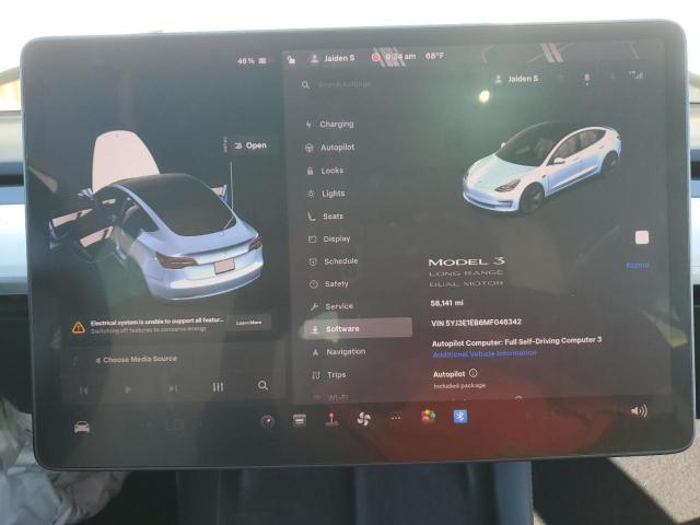 Photo 9 from auction – 2021 TESLA MODEL 3 with VIN 5YJ3E1EB6MF046342